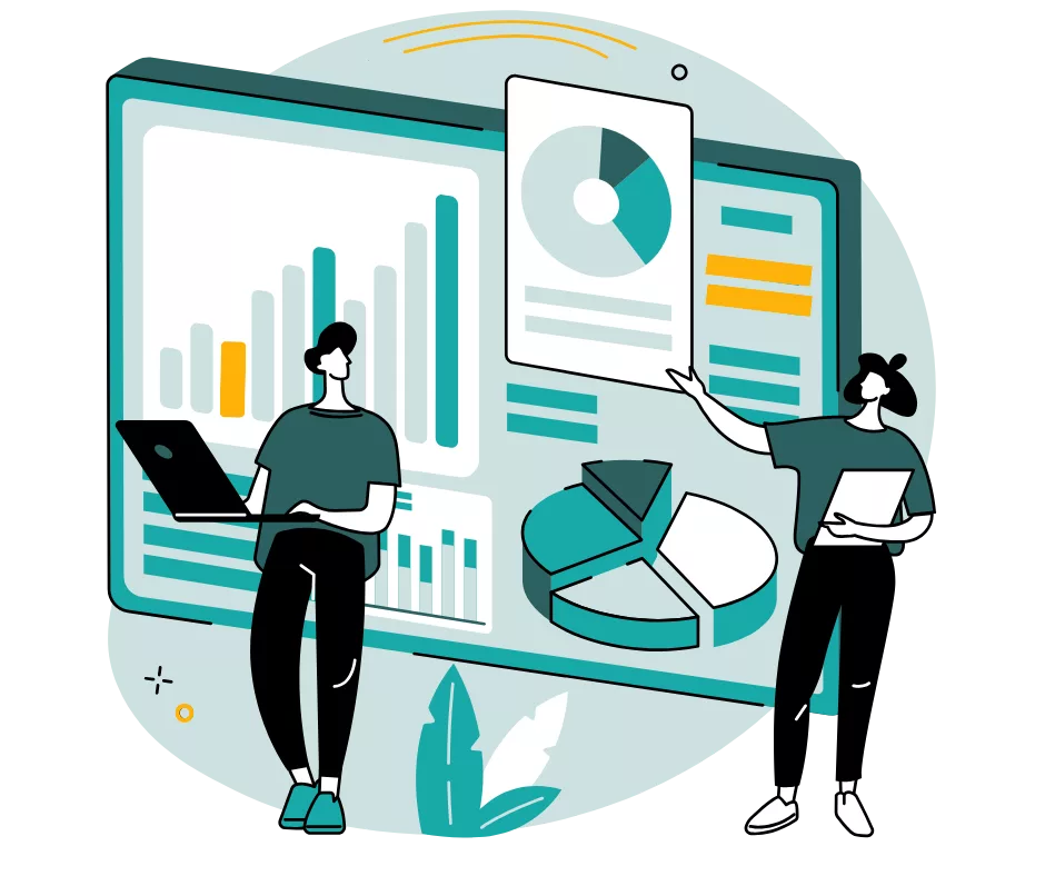 Equipe financière qui analyse des indicateurs