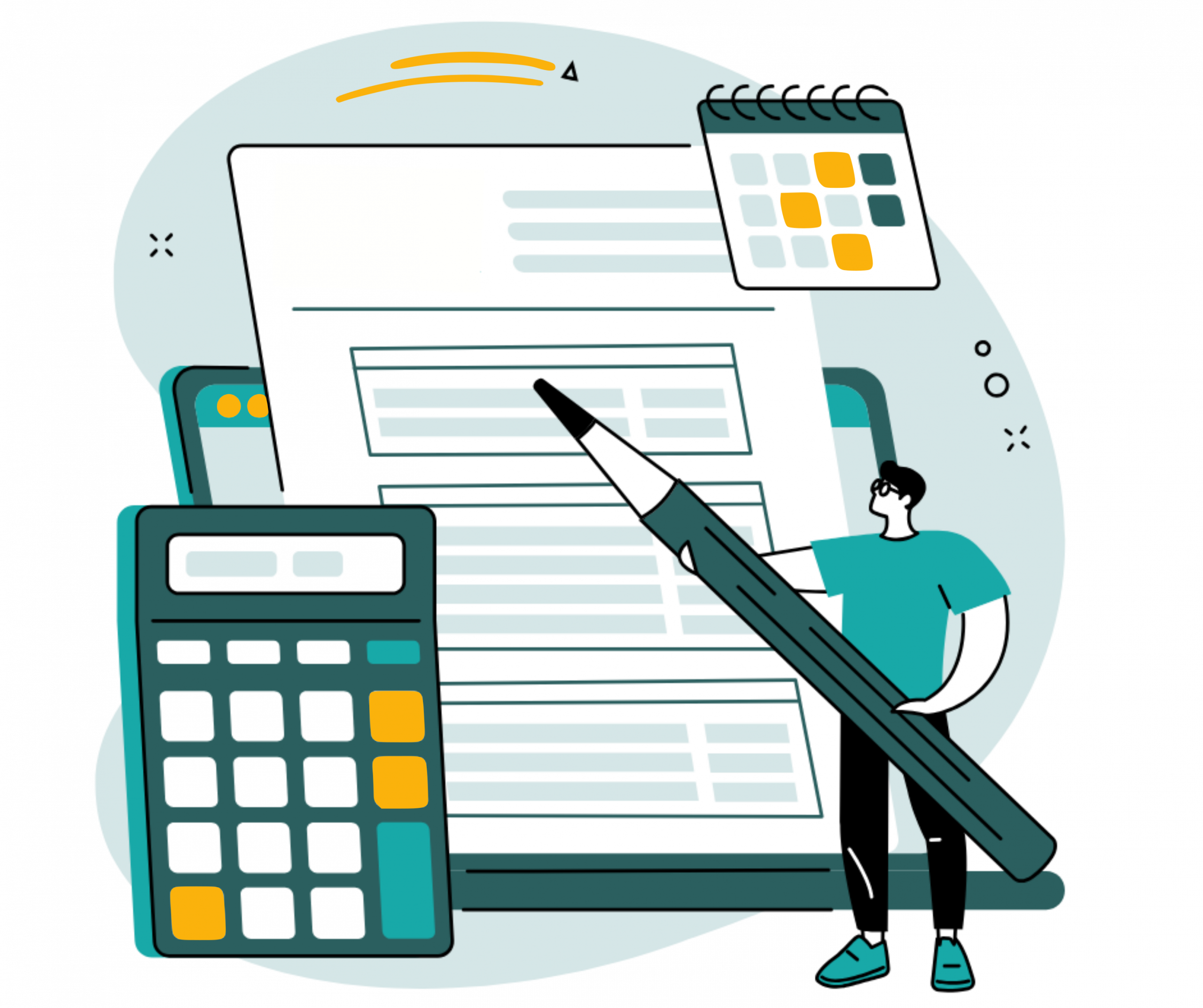 Responsable RH établissant une fiche de paie