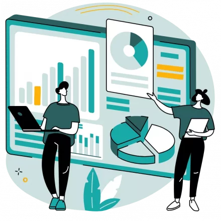 Equipe financière qui analyse des indicateurs