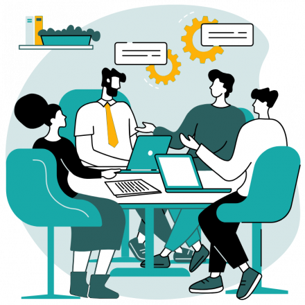 Réunion d'équipe autour d'une table